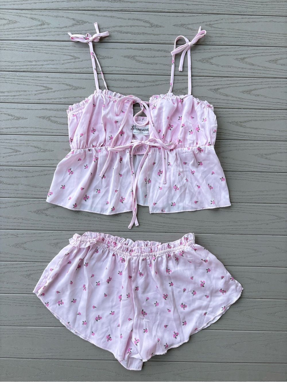 No Boundaries Pink Floral Pajama Set